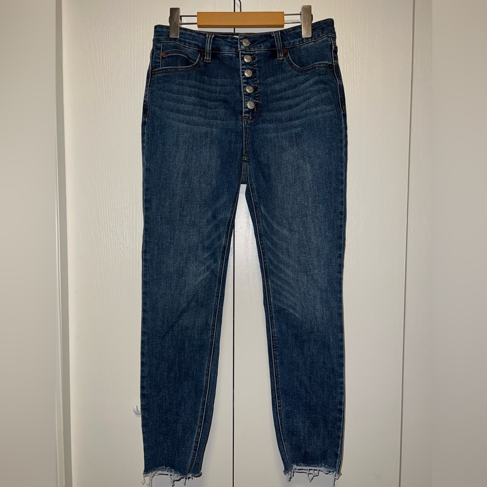 OAT High-Rise Skinny Button Fly Jeans